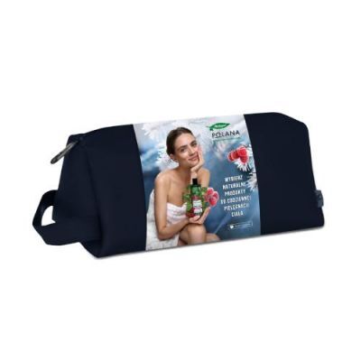 HERBAPOL Zestaw z kosmetyczką: Malina Żel nawilżający, 400ml + Kojący balsam do ciała, 200ml + Regenerujący krem do rąk, 75ml KRÓTKA DATA 30.11.2025