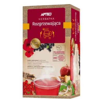 Herbatka rozgrzewająca z imbirem APTEO, 20 saszetek  KRÓTKA DATA 31.07.2026