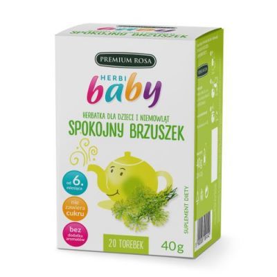 Herbi Baby Herbatka dla dzieci i niemowląt Spokojny Brzuszek 20 torebek
