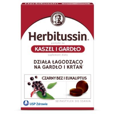 Herbitussin Kaszel i Gardło, 12 pastylek do ssania