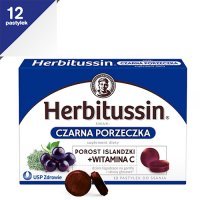 HERBITUSSIN POROST ISLANDZKI + Witamina C smak czarna porzeczka 12 pastylek