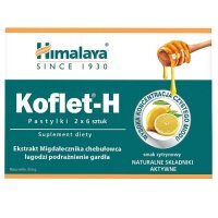 HIMALAYA KOFLET-H smak cytrynowy, 12 pastylek do ssania