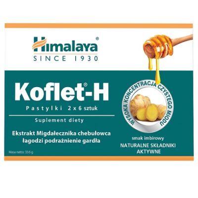 HIMALAYA KOFLET-H smak imbirowy 12 pastylek do ssania