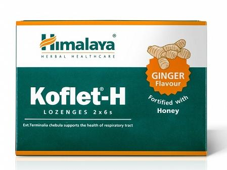 HIMALAYA KOFLET-H smak imbirowy 12 pastylek do ssania