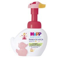 HiPP Babysanft Sensitive Pianka do mycia twarzy i rąk dla dzieci, różowa kaczuszka, 250 ml