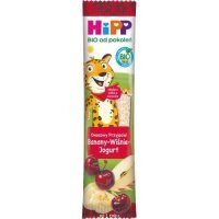 HiPP Batonik Owocowy Przyjaciel Banany Wiśnie Jogurt Bio, 23 g