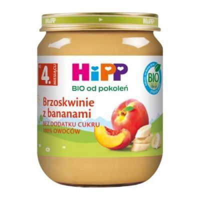 HiPP BIO Brzoskwinie z bananami po 4. miesiącu, 125 g
