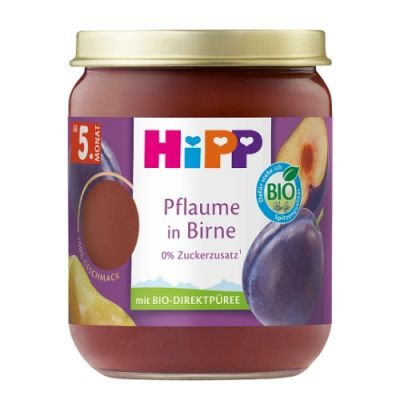 HiPP BIO Gruszki ze śliwkami dla niemowląt po 5. miesiącu życia, 160 g