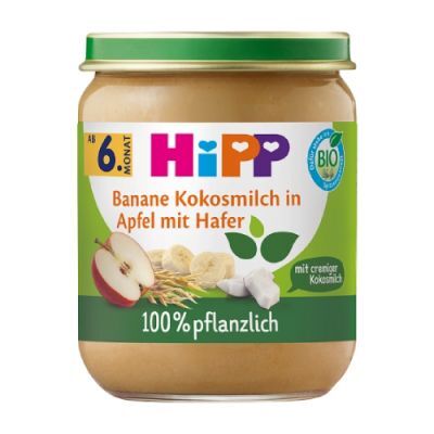 HiPP BIO Jabłka z bananami, kremowym kokosem i owsem po 6. miesiącu życia, 160 g