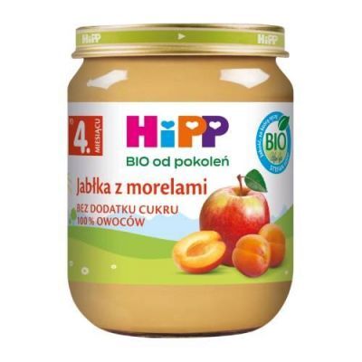 HiPP BIO Jabłka z morelami po 4. miesiącu, 125 g