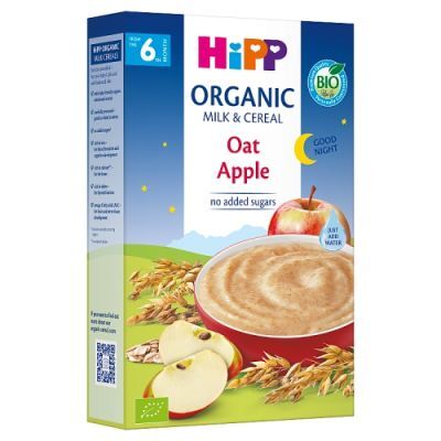 HiPP BIO Kaszka mleczno-zbożowa na dobranoc owsianka z jabłkami dla niemowląt od 6. miesiąca, 250 g