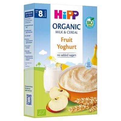 HiPP BIO Kaszka mleczno zbożowa owoce-jogurt dla niemowląt od 8. miesiąca, 250 g