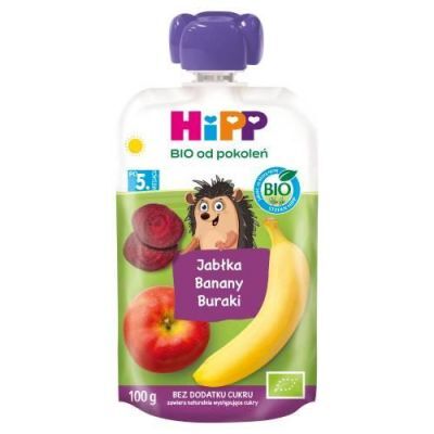 HiPP BIO Mus owocowo-warzywny jabłka banany buraki po 5. miesiącu, 100 g