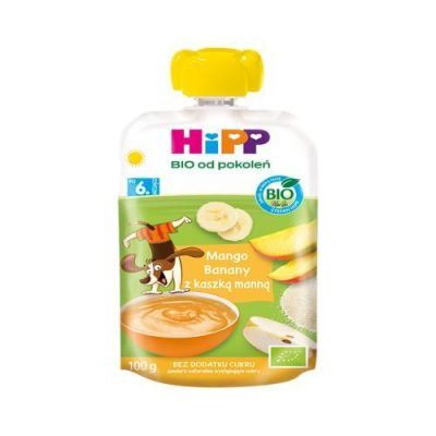 HiPP BIO Mus owocowy mango banany z kaszką manną po 6. miesiącu, 100 g KRÓTKA DATA 26.09.2026