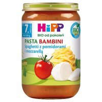 HiPP BIO Pasta Bambini Spaghetti z pomidorami i mozzarellą po 7. miesiącu, 220 g