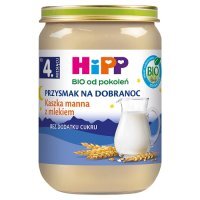 HiPP Bio Przysmak na dobranoc Kaszka manna z mlekiem po 4. miesiącu, 190 g
