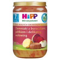 HiPP BIO Ziemniaki z buraczkami jabłkiem delikatną wołowiną po 7. miesiącu, 220 g
