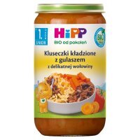 HiPP ΒIO Junior Kluseczki kładzione z gulaszem z delikatnej wołowiny po 1. roku, 250 g