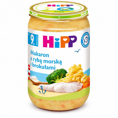 HiPP Makaron z rybą morską i brokułami, 220 g