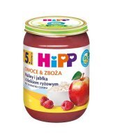 HiPP Maliny i jabłka z kleikiem ryżowym BIO, 190 g