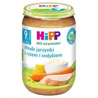 HiPP Młode jarzynki z ryżem i indykiem BIO, 220 g