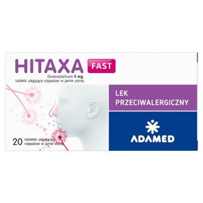 Hitaxa Fast 5mg, 20 tabletek ulegających rozpadowi w jamie ustnej - lek przeciwalergiczny