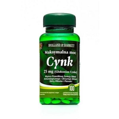 HOLLAND & BARRETT Cynk 25mg 100 tabletek