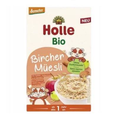 HOLLE BIO Bircher Muesli Kaszka z jabłkiem, rodzynkami i migdałami 12m+, 200g