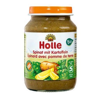 HOLLE Bio Danie dla niemowląt Szpinak z ziemniaczkami, 190g