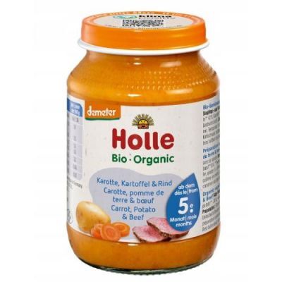 HOLLE Bio Danie dla niemowląt Ziemniaki, marchew i wołowina, 190g