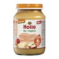 HOLLE Bio Deser dla niemowląt Jabłko i banan z orkiszem, 190g