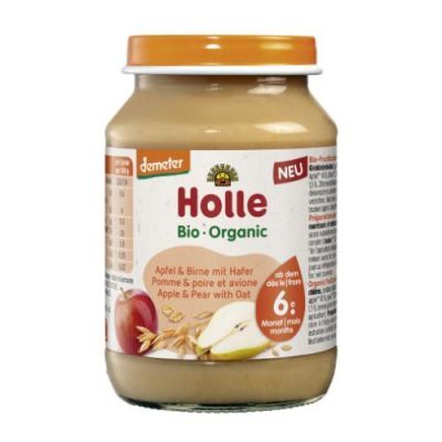HOLLE Bio Deser dla niemowląt Jabłko i gruszka z owsem, 190g
