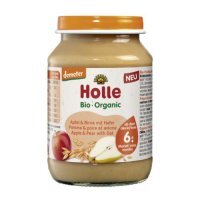 HOLLE Bio Deser dla niemowląt Jabłko i gruszka z owsem, 190g