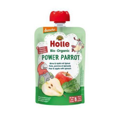 HOLLE Bio Organic Mus owocowy gruszka i jabłko ze szpinakiem, 100g
