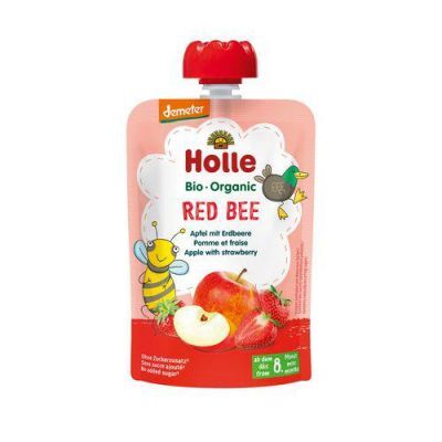 HOLLE Bio Organic Mus owocowy jabłko i truskawka, 100g