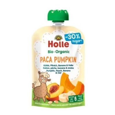 Holle Bio Organic Mus warzywno-owocowy Paca Pumpkin dynia, brzoskwinia, banan, owies, 100 g