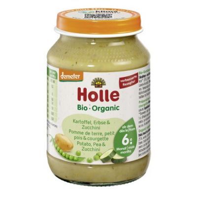HOLLE Danie dla niemowląt ziemniaki z groszkiem i cukinią, 190g