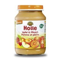 HOLLE Deser dla niemowląt jabłko i brzoskwinia, 190g