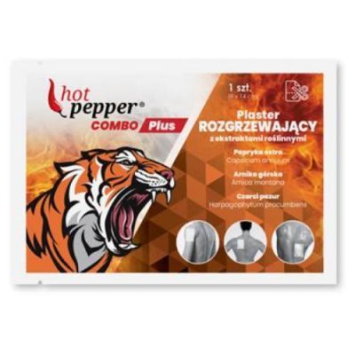 HOT PEPPER COMBO PLUS Plaster rozgrzewający z ekstraktami roślinnymi 9 x 14 cm 1 sztuka