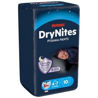 HUGGIES DRYNITES BOYS 4-7 LAT (17-30kg) pieluchomajtki, 10 szt.