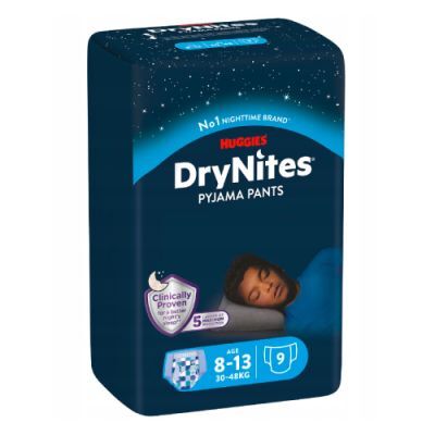 HUGGIES DRYNITES BOYS 8-13lat (30-48kg) pieluchomajtki, 9 sztuk