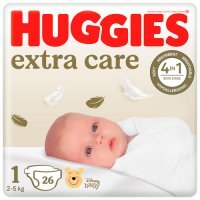 HUGGIES Extra Care 1 Pieluchy 2-5 kg, 26 sztuk