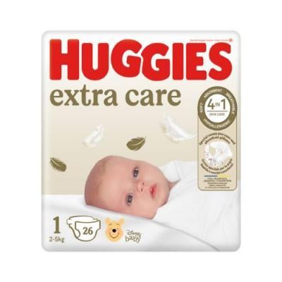 HUGGIES Extra Care 1 Pieluchy 2-5 kg, 26 sztuk