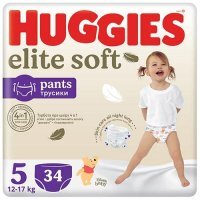 HUGGIES Pieluchomajtki Elite Soft rozmiar 5 (12-17kg), 34szt.