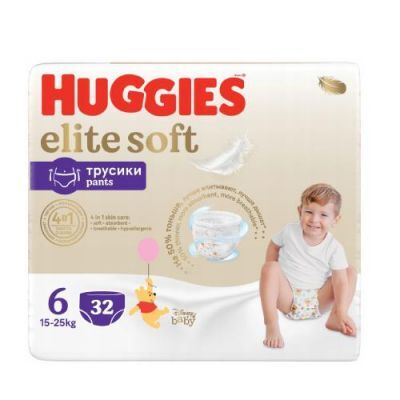 HUGGIES Pieluchomajtki Elite Soft rozmiar 6 (15-25kg), 32szt.