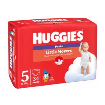 HUGGIES Pieluchomajtki Little Movers Pants rozmiar 5 (12-17kg), 34szt.