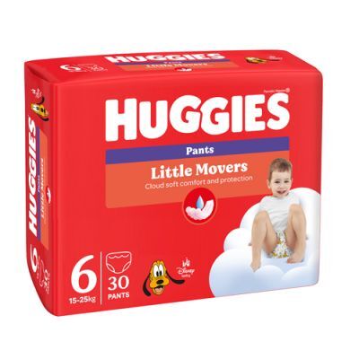 HUGGIES Pieluchomajtki Little Movers Pants rozmiar 6 (15-25kg), 30szt.