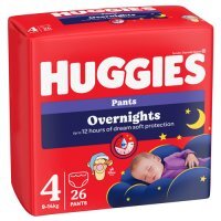 HUGGIES Pieluchomajtki Overnights Pants rozmiar 4 (9-14kg), 26szt.