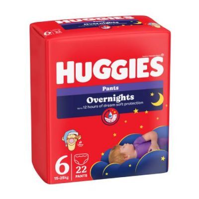 HUGGIES Pieluchomajtki Overnights Pants rozmiar 6 (15-25kg), 22szt.