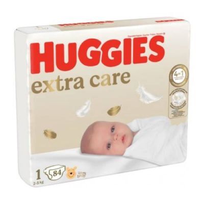HUGGIES Pieluchy Extra Care rozmiar 1 (2-5kg), 84szt.